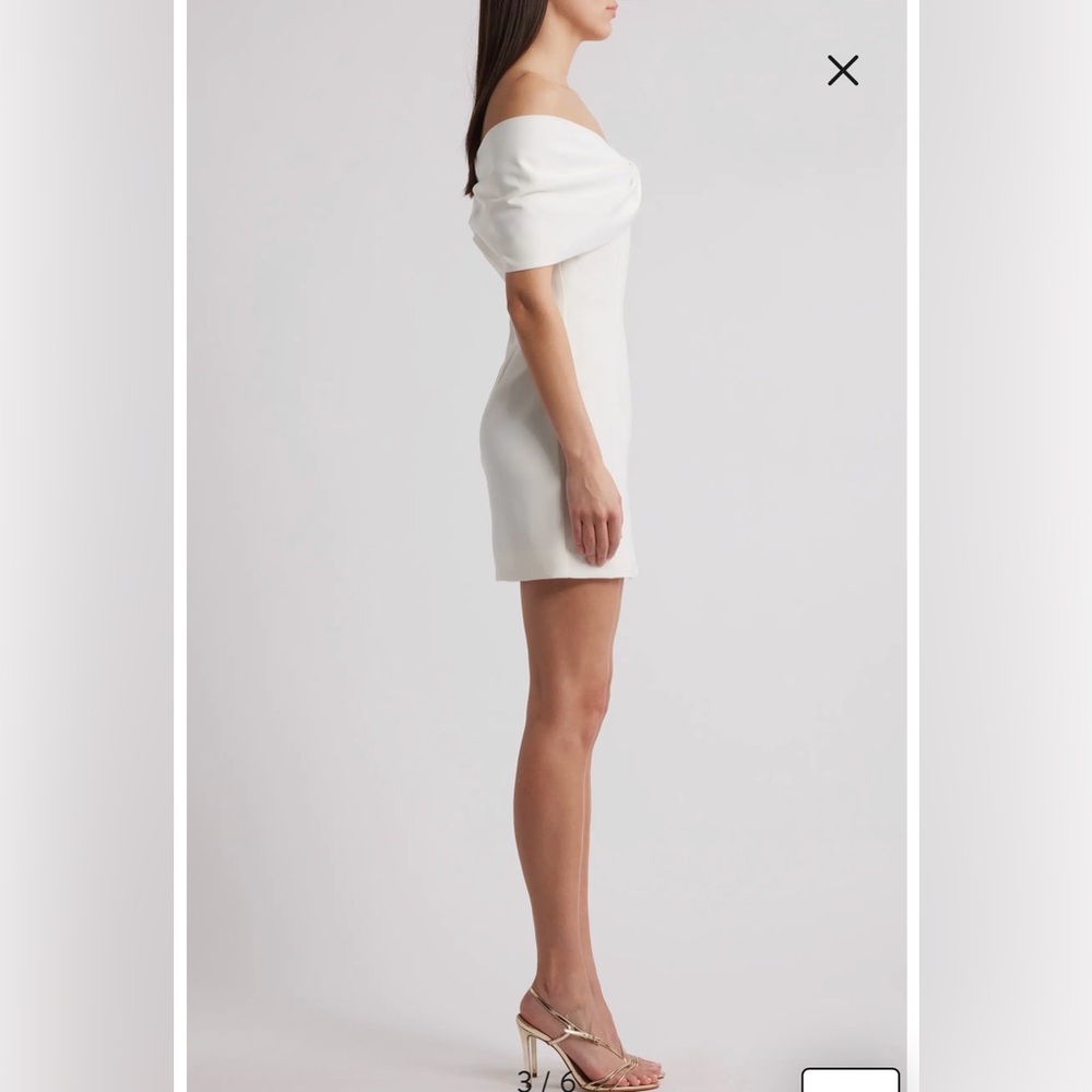 NWT- Sonya Moda Belluno Off the Shoulder Minidress, White, Large - Picture 3 of 12